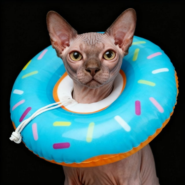Adjustable Donut Cat Recovery Collar Soft E Collar Spay Stop Licking Pet Neck Cute Comfortable Alternative