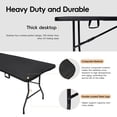 thumbnail image 5 of 6ft Folding Table, Portable 6 Foot Plastic Fold-in-Half Utility Desk with Heavy Duty HDPE Surface & Steel Frame, Stable Banquet Table for Meetings, Parties, Picnic, Camping, Weddings & Garden, White, 5 of 9