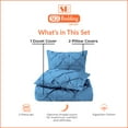 thumbnail image 4 of SGI Bedding 100% Egyptian Cotton 3PC Pinch Duvet Cover King Mediterranean Blue, 4 of 7