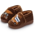 thumbnail image 6 of JACKSHIBO Toddler Slippers for Girls Boys Soft Plush Inner Slip-on House Slippers for Kids Brown, 6 of 7