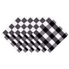 Yourtablecloth Buffalo Plaid 100% Cotton Cloth Checkered Dinner Table Napkins , Vibrant Colors , Soft & Super Absorbent Napkins 20 x 20 Set of 6 Black and White