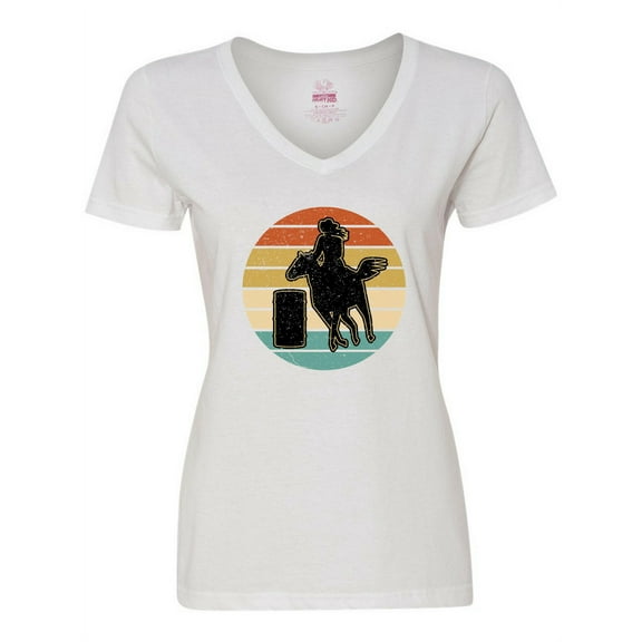 Inktastic Rodeo Barrel Racing Cowgirl Women's V-Neck T-Shirt