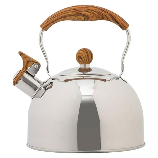 2.5L Whistling Kettle Nordic Induction Kettle Universal Gas Kettle With  Whistle Wood Handle Induction Gas Stove Kettle Teapots