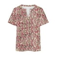 thumbnail image 3 of Birdeem Blouses pour Femmes T-Shirt à Manches Courtes Imprimé Décontracté Col Rond Ample, 3 of 9