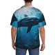 thumbnail image 3 of Balery Ocean Dolphin Fish School Camisa Casual de Manga Corta con Botones para Hombre, Texturizada, Estilo Cubano, para Playa, Verano-4X-Large, 3 of 5