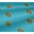 thumbnail image 4 of oneOone Cotton Jersey Turquoise Blue Fabric Leaves & Flower Floral Craft Projects Decor Fabric Printed By The Yard 58 Inch Wide, 4 of 4