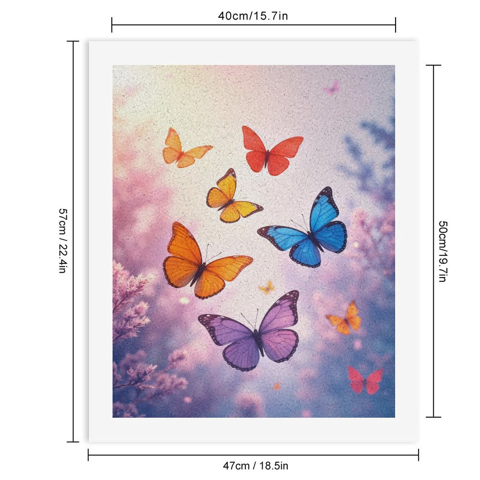 Paint by Numbers Kit for Adults, Colorful Butterflies In Spring Sky Paint by Numbers, Easy Paint by Numbers Kit for Adults Beginner, DIY Adult Paint by Number Kits on Canvas, Home Decor