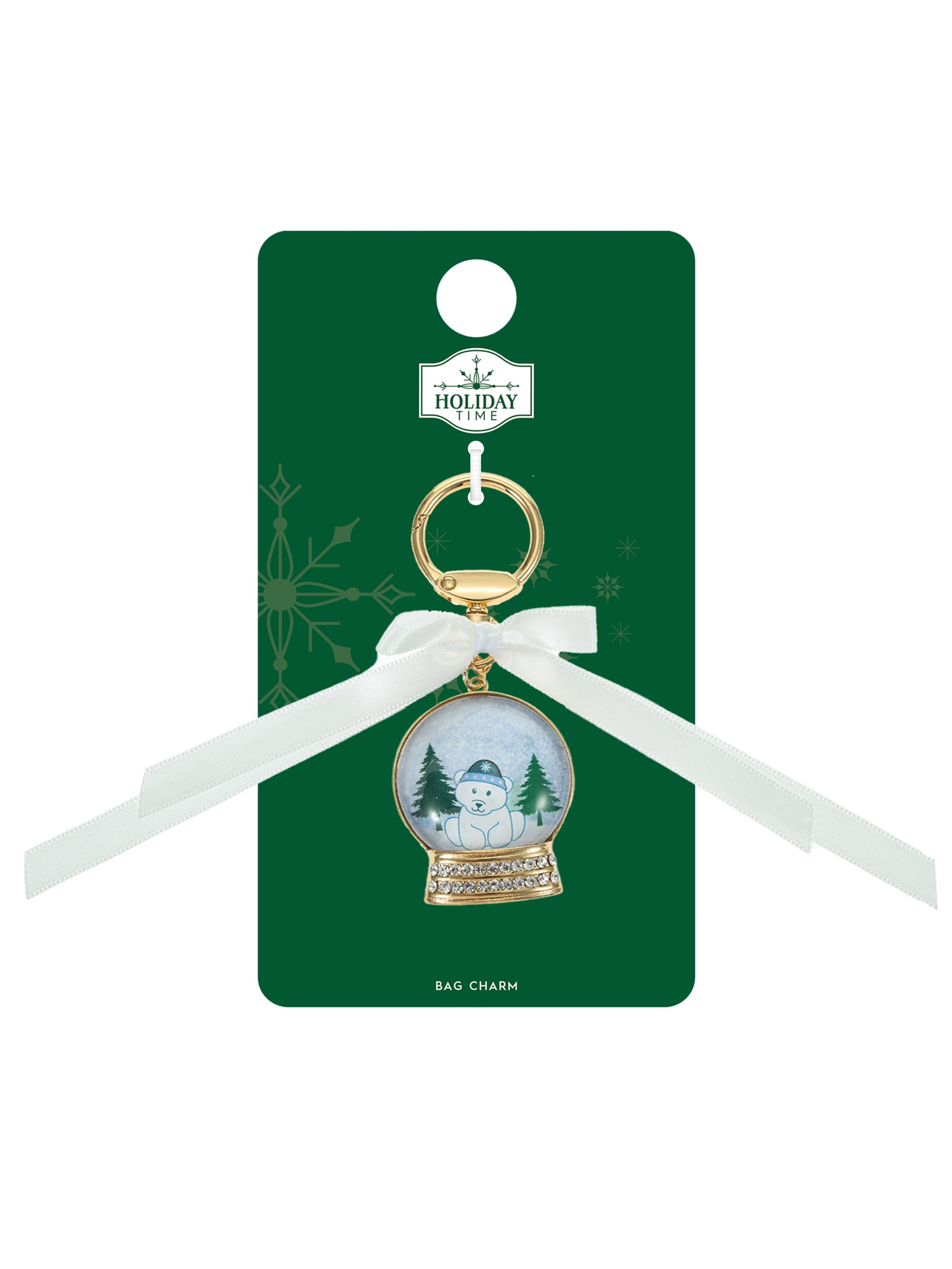 Holiday Time Snow Globe Bag Charm, 1 Piece