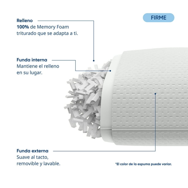 Almohada Luuna Ajustable Firme Tamaño King Size Memory Foam