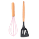 thumbnail image 1 of utensilio antiadherente del silicón de 2 piezas, artilugios de cocina, mango de madera BPA-Libre a prueba de calor no tóxico, 1 of 5