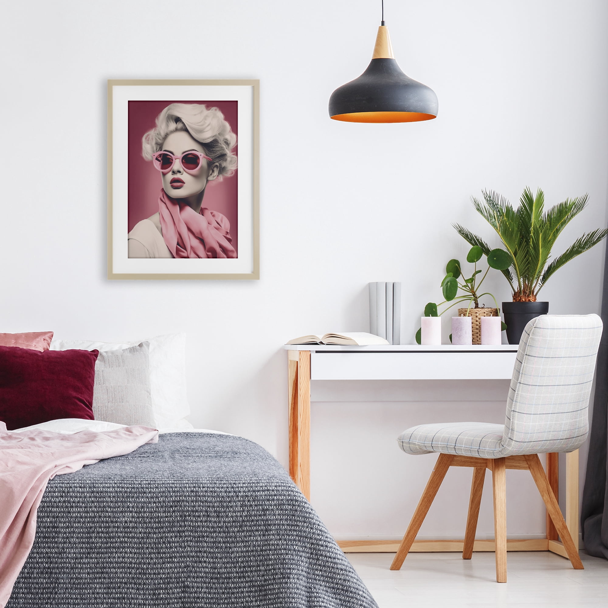 Stupell Industries Iconic Retro Chic Portrait Birch Framed Print Under Glass, design by Andrea Haase