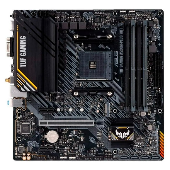 Tarjeta Madre ASUS TUF GAMING A520M-PLUS WIFI AMD AM4 DDR4 Micro ATX negro
