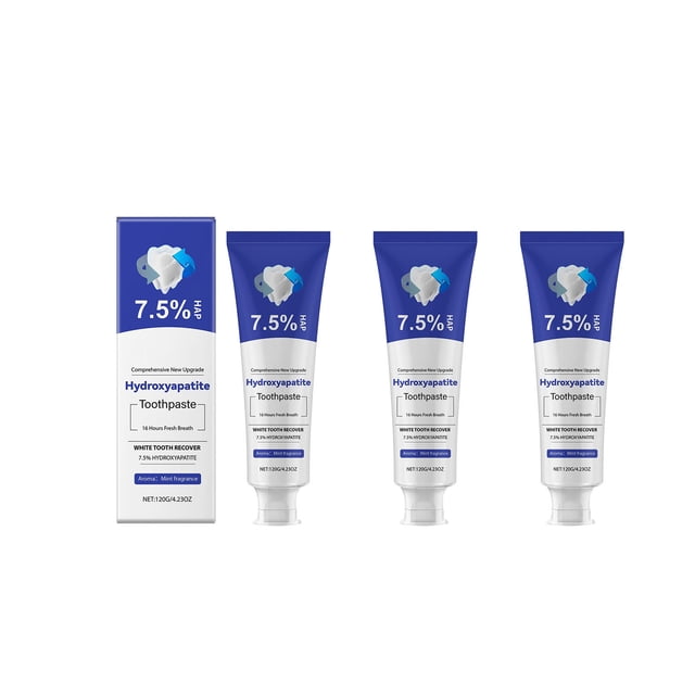 Pasta de dientes con hidroxiapatita, aliento fresco, dientes blancos, reducción de manchas, 120 g, pasta de dientes probiótica.