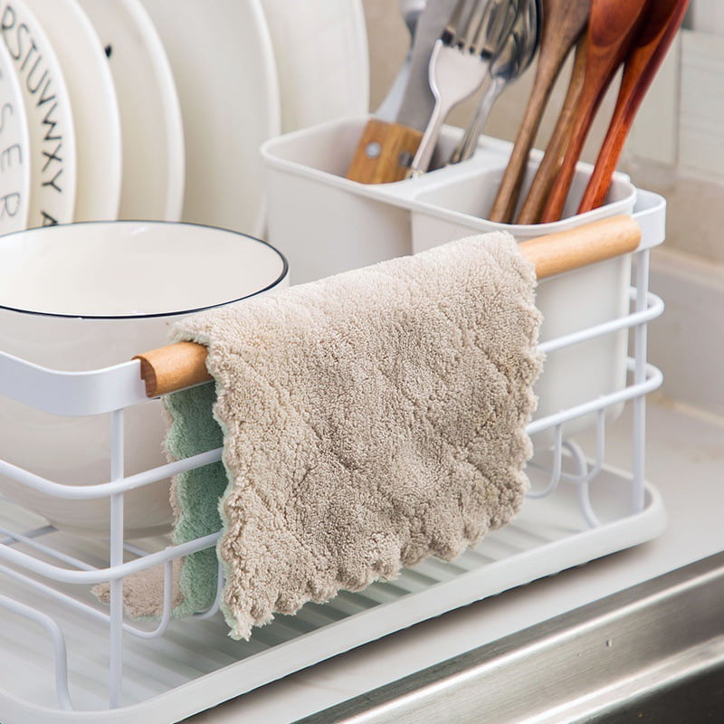 Dish Rack Dish Drainer Rack with Removable Drip Tray and Utensil Holder Large Capacity Dish Rack for Kitchen White Walmart