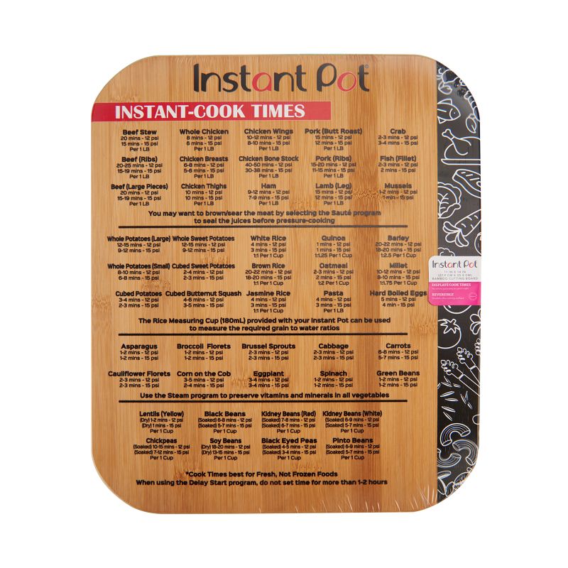 Instant Pot Official 11x14 Bamboo Cutting Board with Cook Times