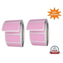 Royal Green Rectangle Label Sticker Rolls in Pastel Pink (40mm x 19mm) 1.57 inch x 0.75 inch - 1000 Pack