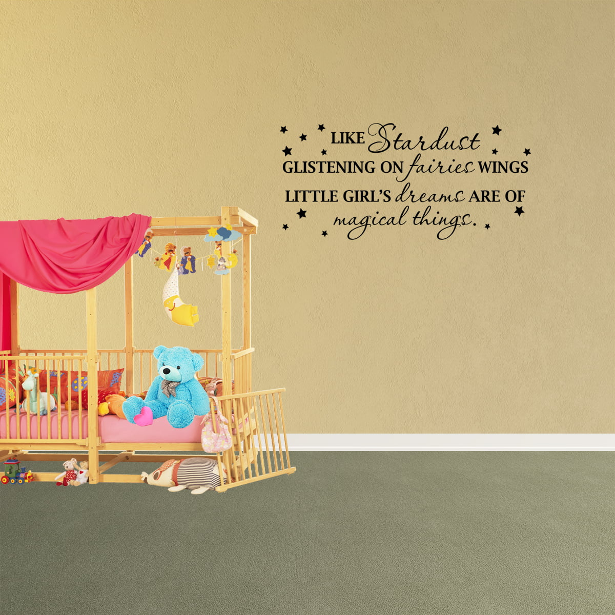 Wall Sticker Vinyl Decal Fairy Girl Bedroom Nursery Like Stardust Quote DF73 