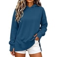 thumbnail image 2 of Enjoytime Hoodies for Women Long Sleeve Solid Color Side Slit Sweatshirt Fall Winter Soft Casual Pullover Hoodie, 2 of 6