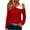 Red women fall cold shoulder tops a1, variant on thefmos Women Fall Winter Cold Shoulder Long Sleeve Asymmetric Solid Casual Pullover Tops Dressy V Neck Loose Blouses Trendy Going Out Vacation Clothes, Red 2XL