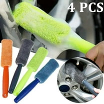 4 PCS Car Wheel Wash Cleaning Car Wash Portable Microfiber Wheel Tire Rim Brush,Microfiber wheel brush,Fit for Car with Plastic Handle