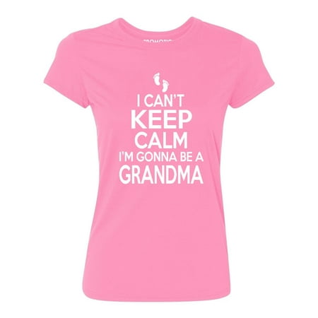 P&B I Cant Keep Calm I'm Gonna Be a GRANDMA Women's T-shirt, Azalea Pink, (Im Gonna Be The Best)