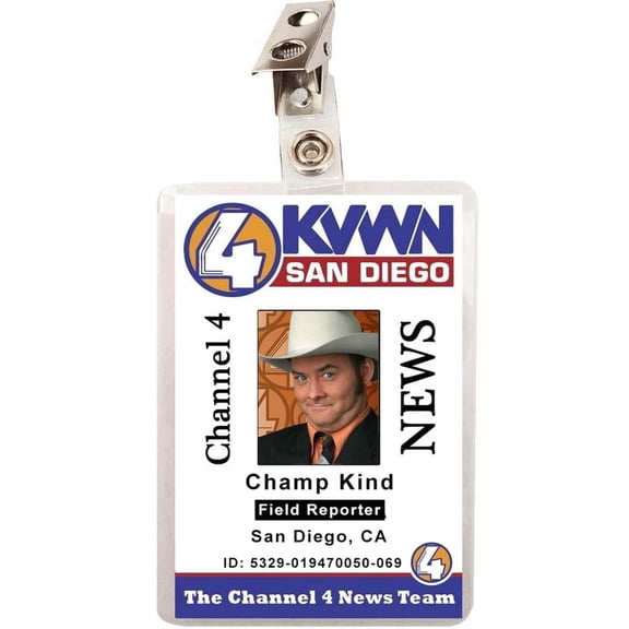 Anchorman Champ Kind ID Badge Name Tag