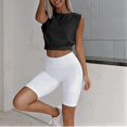 thumbnail image 3 of Camiseta sin mangas corta con cuello redondo, camiseta sin mangas con cuello redondo para mujer, camiseta sin mangas de color liso, camiseta sin mangas de color puro, rendimiento potente, 3 of 4