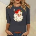 thumbnail image 4 of 3/4 Length Sleeve Tops for Women 2024 Christmas Spring Fall Winter Crew Neck Casual Tee Shirt Graphic Funny Tshirts (Large, Gray 02), 4 of 4