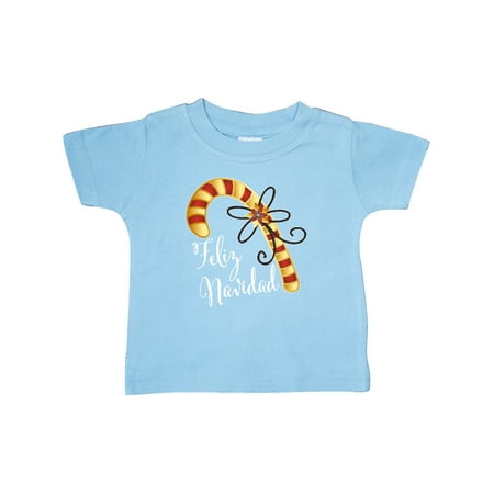 

Inktastic Feliz Navidad Red and Gold Candy Cane Gift Baby Boy or Baby Girl T-Shirt