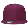 thumbnail image 5 of 2-pack Classic Snapback Hat Cap Hip Hop Style Flat Bill Blank Solid Color Adjustable Size Black & Wine, 5 of 6
