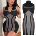 thumbnail image 4 of Vestido sin mangas Gibobby con cremallera sexy sin espalda estampado de rayas personalizado verano, 4 of 5