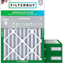 Filterbuy 16.25x21x4 MERV 8 Dust Defense, Pleated HVAC AC Furnace Air Filters (3-Pack)