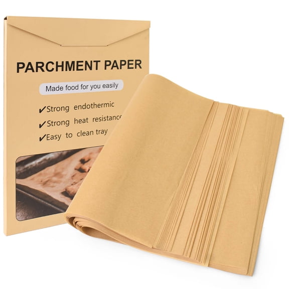100 Pcs Parchment Paper Sheets, Unbleached Non-Stick Baking Paper, 12x16 Inches, Heavy Duty, Fit for Air Fryer, Grilling & Half Sheet Pan