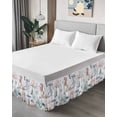 thumbnail image 4 of Seahorse Coastal Wrap Around Bed Skirts for California King Bed 16" Drop,Bed Skirt with Adjustable Elastic Belt Dust Ruffle Bed Valance Summer Beach Ocean Shell Jellyfish Starfish Bed Frame Cover, 4 of 7