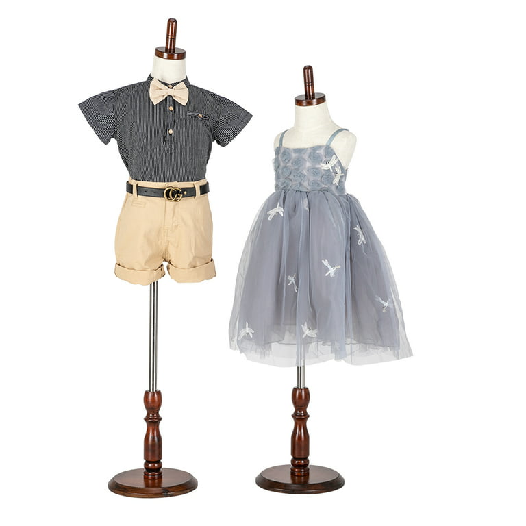 Spurgehom Kid Dress Form Adjustable Child Mannequin Body with Wood