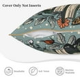 thumbnail image 3 of KLL Vintage Art Butterfly Flower Decorative Throw Pillow Covers Velvet Soft for Couch Sofa Bedroom Living Room Outdoor (No pillow core)- 18"x18", 3 of 5