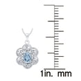 thumbnail image 3 of Sterling Silver with Natural Aquamarine and White Topaz Pendant with 18" Chain, 3 of 3