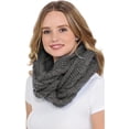 thumbnail image 2 of BASICO Women Charcoal Grey Infinity Scarf Chunky Knitted Neck Warmer | Winter Crocket Knit Scarf for Women, 2 of 4