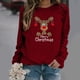 thumbnail image 2 of Sudadera Para Mujer Cuello Redondo Sudadera Con Estampado Navideño Blusa Suelta Tops Sin Capucha Suéter Odeerbi ODB183565, 2 of 7
