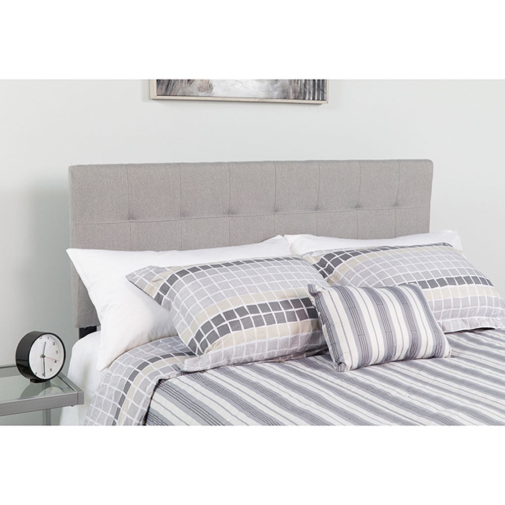 Offex Tufted Upholstered Twin Size Headboard in Light Gray Fabric