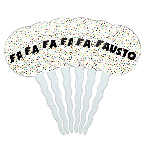Fausto Cupcake Picks Toppers - Set of 6 - Mutlicolored Speckles
