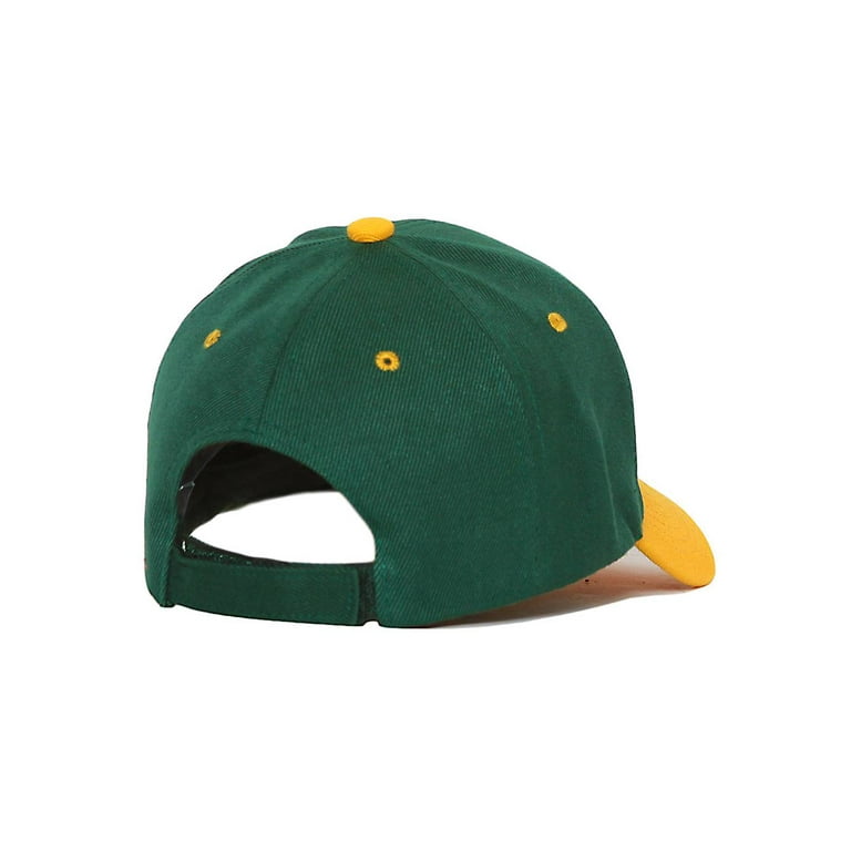 Two-Tone Adjustable Yellow Baseball Cap, Green