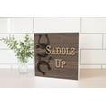 thumbnail image 2 of Saddle Up Brown Woodgrain Horseshoes 10 x 10 Wood Tabletop Sign Plaque, 2 of 4