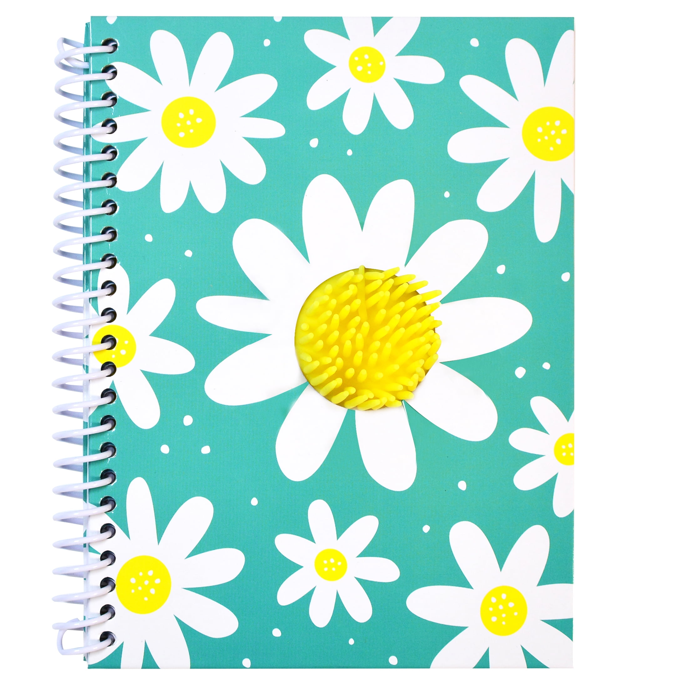 Pen+Gear Daisy Tactile Silicone Fidget Journal - 120 Lined Paper Pages, 1 Sticker Sheet