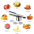 thumbnail image 4 of Presse-purée Multi-Usage, Presse-Purée Manuel en Acier Inoxydable avec 3 Disques Interchangeables pour Purée de Pommes de Terre Jus Citron, 4 of 4