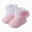 Pink, variant on NOLDARES Baby Boys Girls Cozy Fleece Booties with Grippers Stay On Slipper Socks Toddler Crib Winter Shoes for Boys Girls(Pink,3)