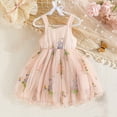thumbnail image 3 of Tulle Fairy Dresses for Girls Sleeveless Floral Embroidered Dress Party Cute Summer Casual Photoshoot Dress, Pink, 4 Years, 3 of 7