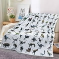 thumbnail image 3 of Mdesiwst Blanket Super Soft Comfortable Flannel Blanket Dinosaur Alphabet Pattern Sofa Blanket for Kids Adults, 3 of 7