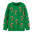thumbnail image 4 of Women's Christmas Sweater Funny Merry Xmas Candy Cane Print Long Sleeve Knit Tops 2025 Holiday Casual Crewneck Pullover Shirts, 4 of 4