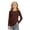 19#Coffee, variant on Girls Long Sleeve Tee Solid Ribbed Crew Neck Slim Fit Basic Fall Uniform Shirts